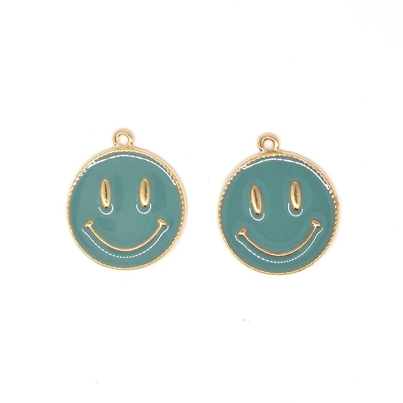 

Cute Smile Earrings Pendant DIY Handmade Material Drop Oil Alloy Necklace Bracelet Pendant Woman Fashion Accessories