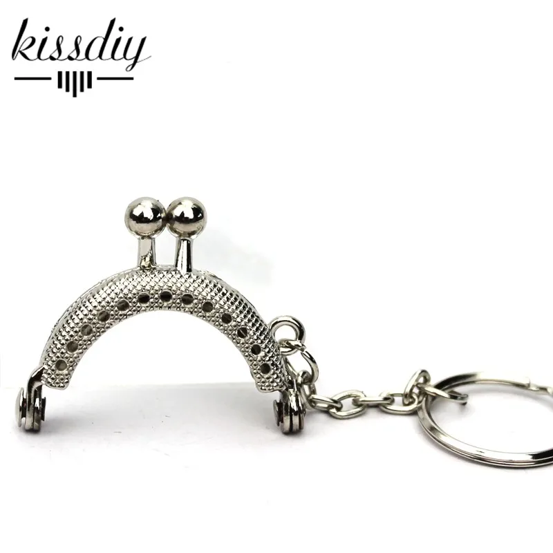 KISSDIY 25 шт. 4 см мини серебристая металлическая рамка для кошелька с брелоком kiss cluth