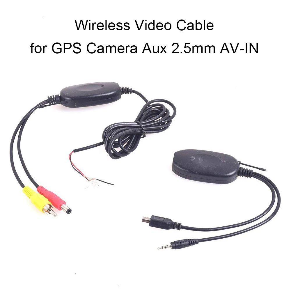 

Backup Camera Wireless Video Cable for DVR Mirror Dash Cam Car Rear View Camera RCA Photo to Aux 2.5mm AV-IN Adapter