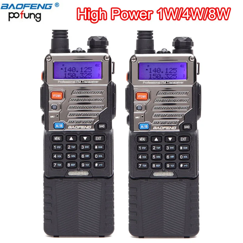 

2pcs Baofeng UV-5RE 8W Powerful Walkie Talkie High Power 3800mah 10km Uhf Vhf 8 Watts long Range Hiking UV5RE CB Portable Radio