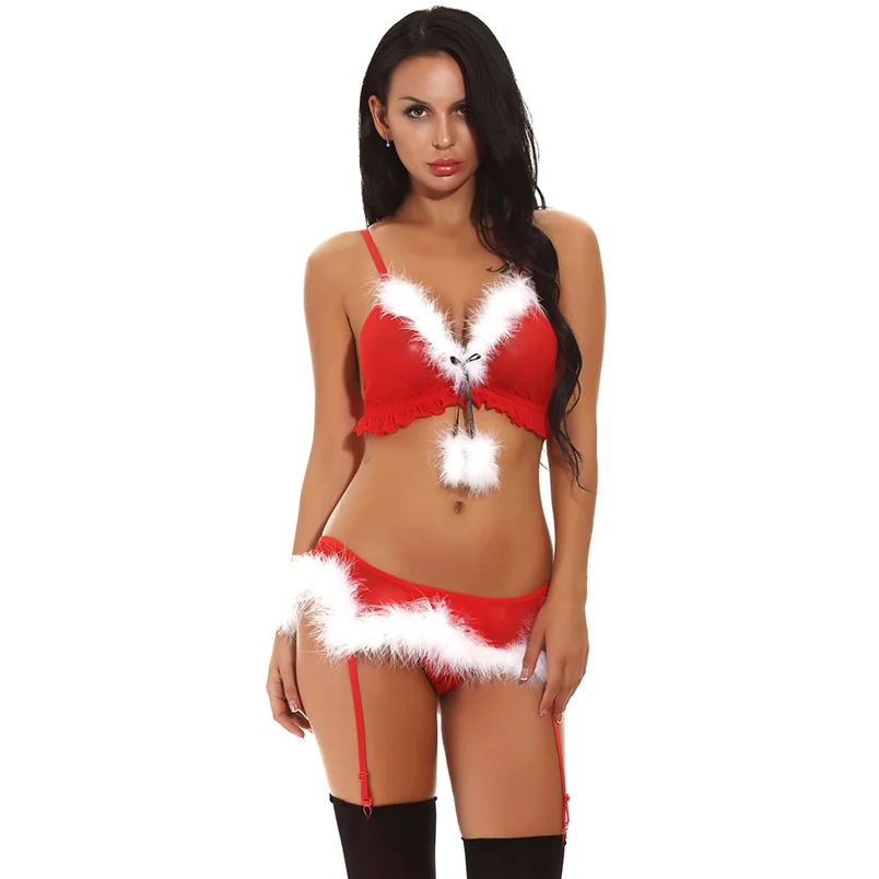 

Wholesale And Free Shipping Fashion Christmas Mesh Perspective Women Sexy Racy Underwear Suit Temptation Underwear F#O11