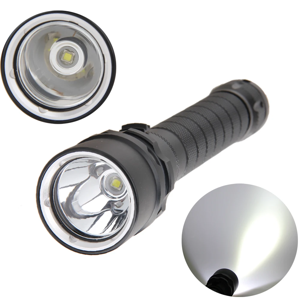 

2500 Lumen 10W XMLT6 LED Diving Flashlight 80M Underwater Lamp Waterproof LED Torch Flash Light Diver+ 2* 18650 Battery/Charger