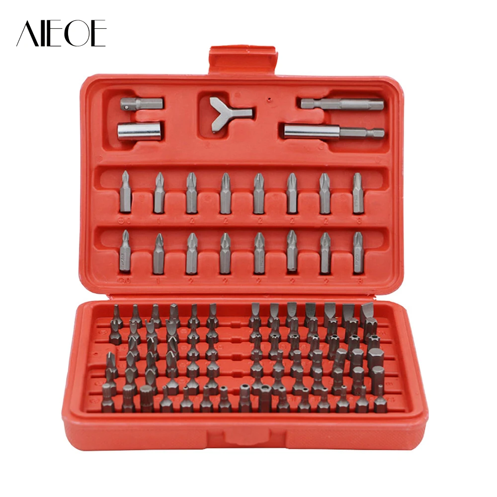 AIEOE 100pc Chrome Vanadium Security Screwdriver Tamperproof Torx Hex