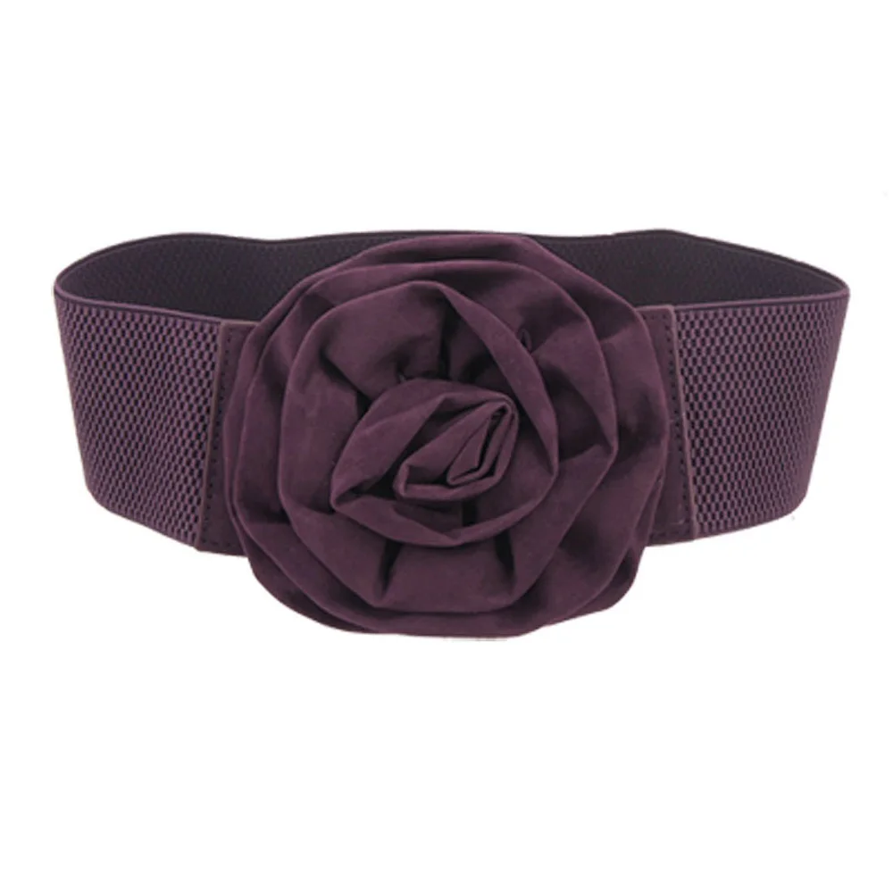 Горячая Распродажа! практичный Превосходный Фиолетовый цветочный дизайн Пряжка эластичный пояс для женщин