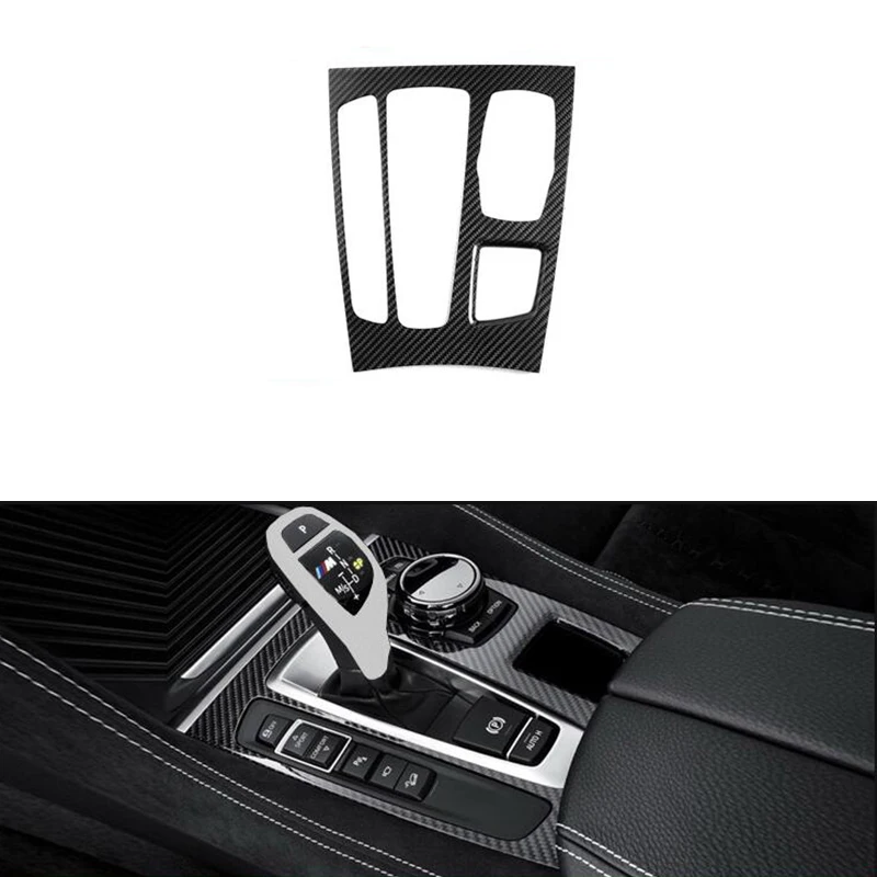 100 Carbon Fiber Interior Gear Shift Knob Panel Box Trim Cover For BMW