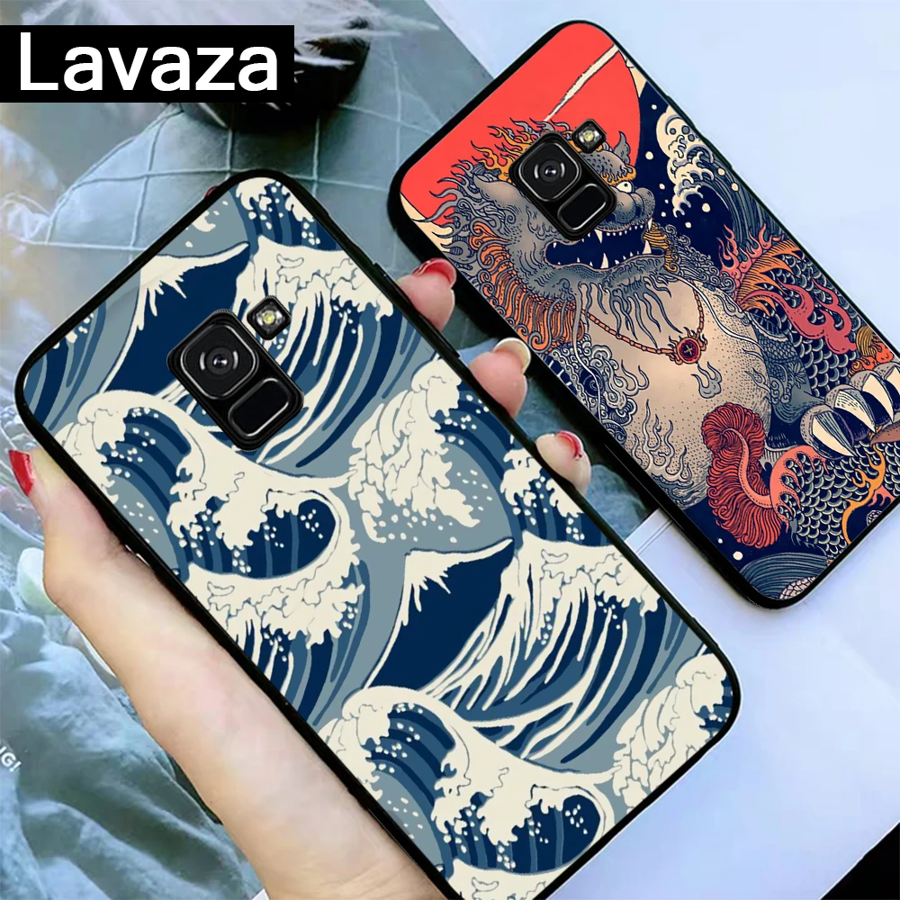 Lavaza японский стиль Art японский силикон чехол для samsung A3 A5 A6 плюс A7 A8 A9 A10 A30 A40 A50 A70 J6