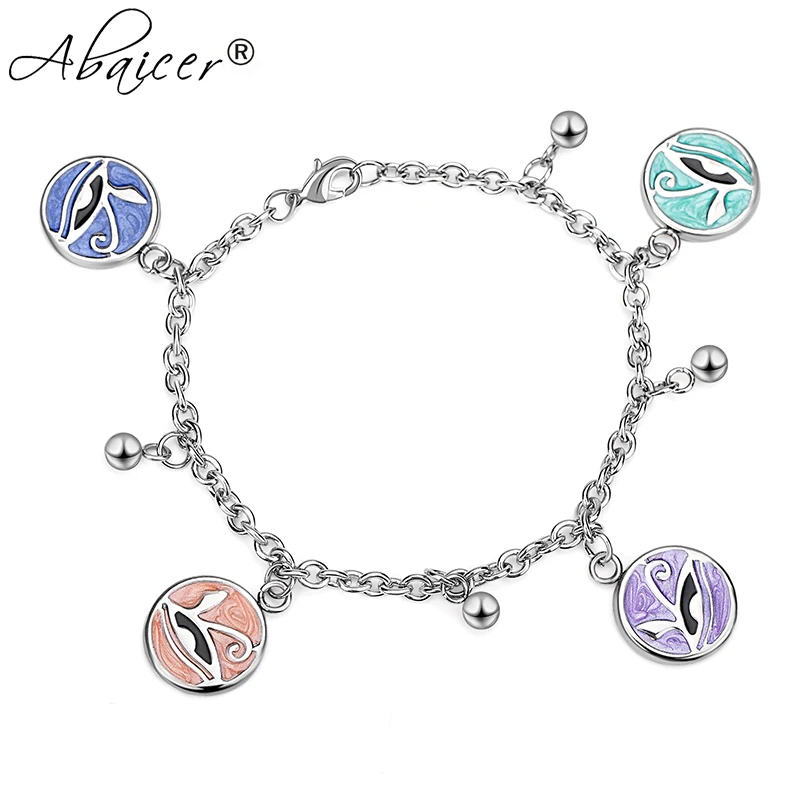 

Abaicer Ancient Egyptian Eye of Horus ,Eye of Ra Symbol Stainless Steel Unisex Bracelets,High Quality Jewelry Gift For Women Men