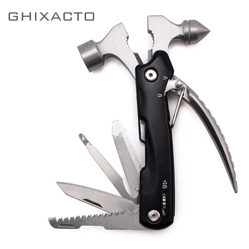 GHIXACTO Multifunction Swiss Folding Knife Plier Car Safety Hammer Glass Breaker Life-saving Escape Hammer Survival Knife Tool GHIXACTO Multifunction Swiss Folding Knife Plier Car Safety Hammer Glass Breaker Life-saving Escape Hammer Survival Knife Tool