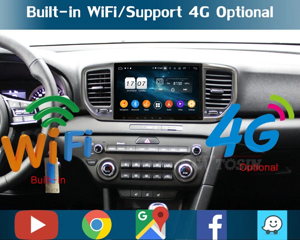Best 9" IPS Octa Core 4G+64G Android 9.0 Car Multimedia Player For Kia KX5 Kia Sportage 5 2018 2019 GPS Radio DSP Parrot BT CarPlay 9