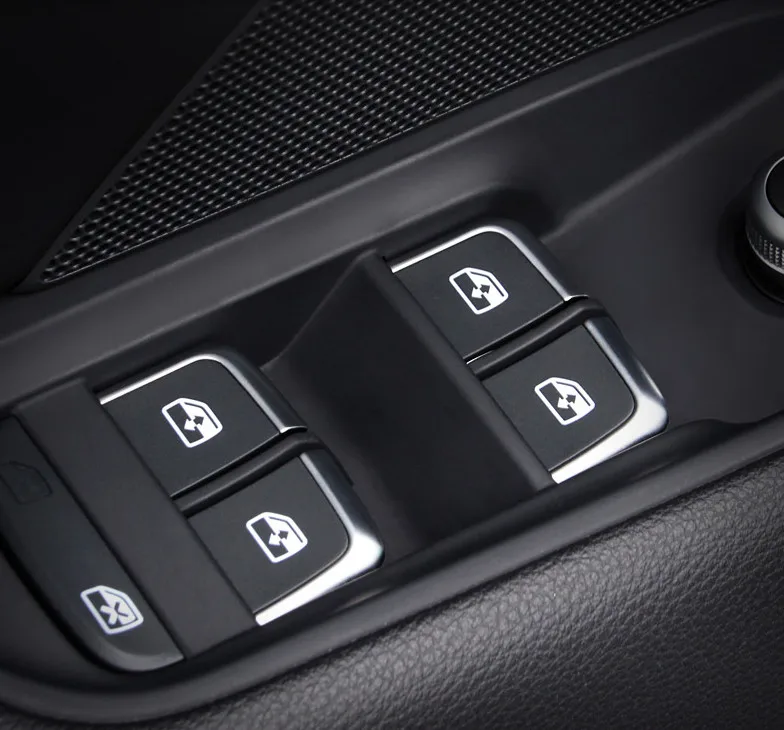 

7Pcs/set Car Door Window Lift Button Switch Decoration Trim Cover Styling Sticker For Audi A3 A6L Q3 Q5 A4L Accessories
