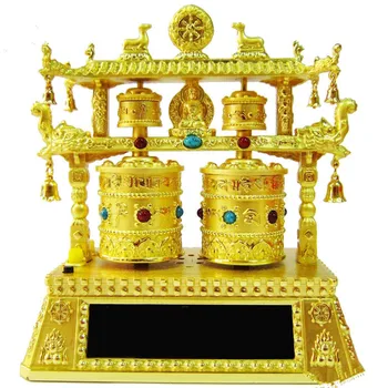 

2019 Alloy Car Solar Prayer Wheeler Car Ornament Creative Accessory Security Peace High Grade New