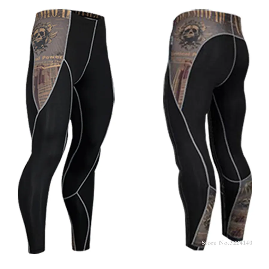 Компрессионные брюки мужские осенние и зимние облегающие штаны для бега спортивные штаны на резинке марафон быстросохнущие
