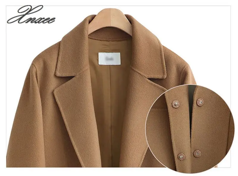 Женское повседневное шерстяное пальто весна осень большой размер свободная смесь зимняя куртка с длинным рукавом размера плюс шерстяное пальто 5XL