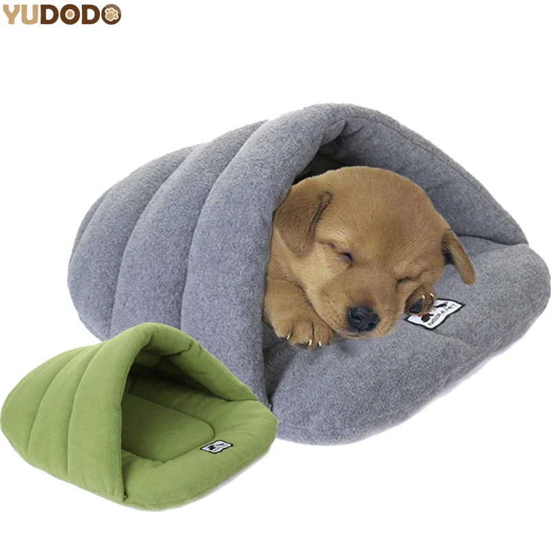 Slipper Style Winter Warm Fleece Pet Cat Sleeping Bags Puppy Small Dog Bed With Cushion Pet
