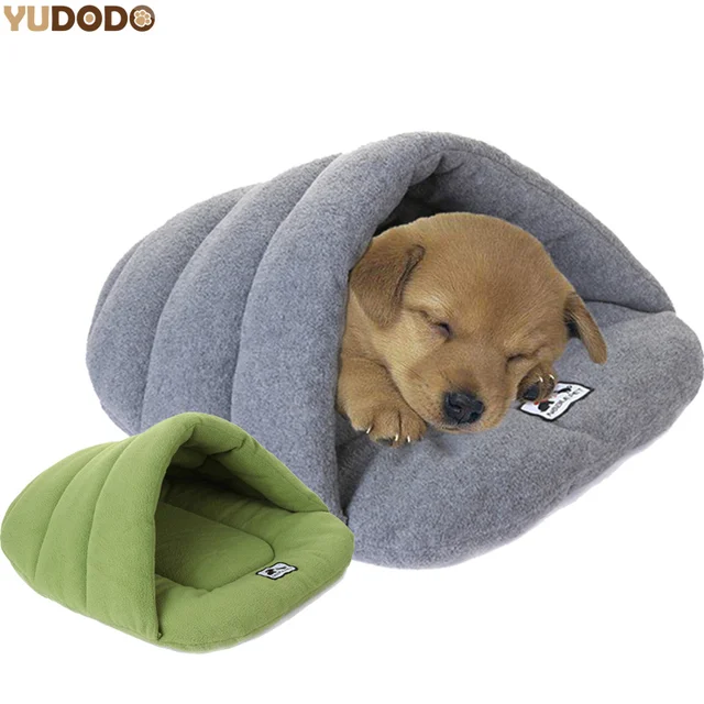 Slipper Style Winter Warm Fleece Pet Cat Sleeping Bags Puppy Small Dog Bed With Cushion Pet