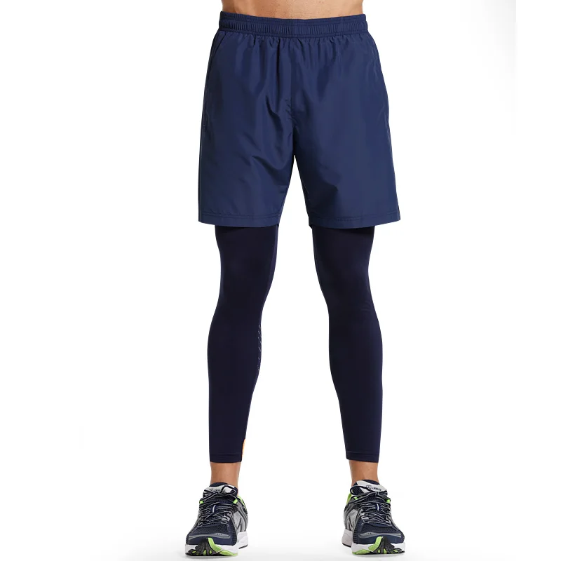 Летние мужские эластичные Стрейчевые штаны для занятий фитнесом, баскетболом и футболом, компрессионные штаны для бега