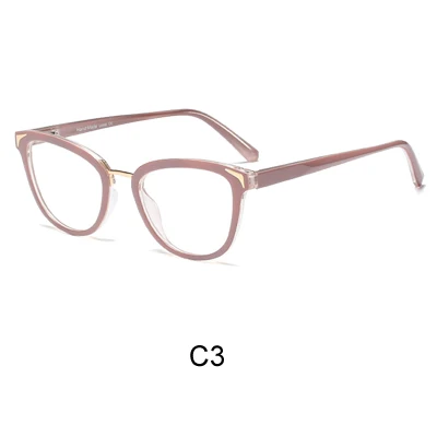 Ralferty кошачий глаз очки оправа женские чистые прозрачные очки Оптическая близорукость градусов оправа ноль очки женские F95150 - Цвет оправы: C3