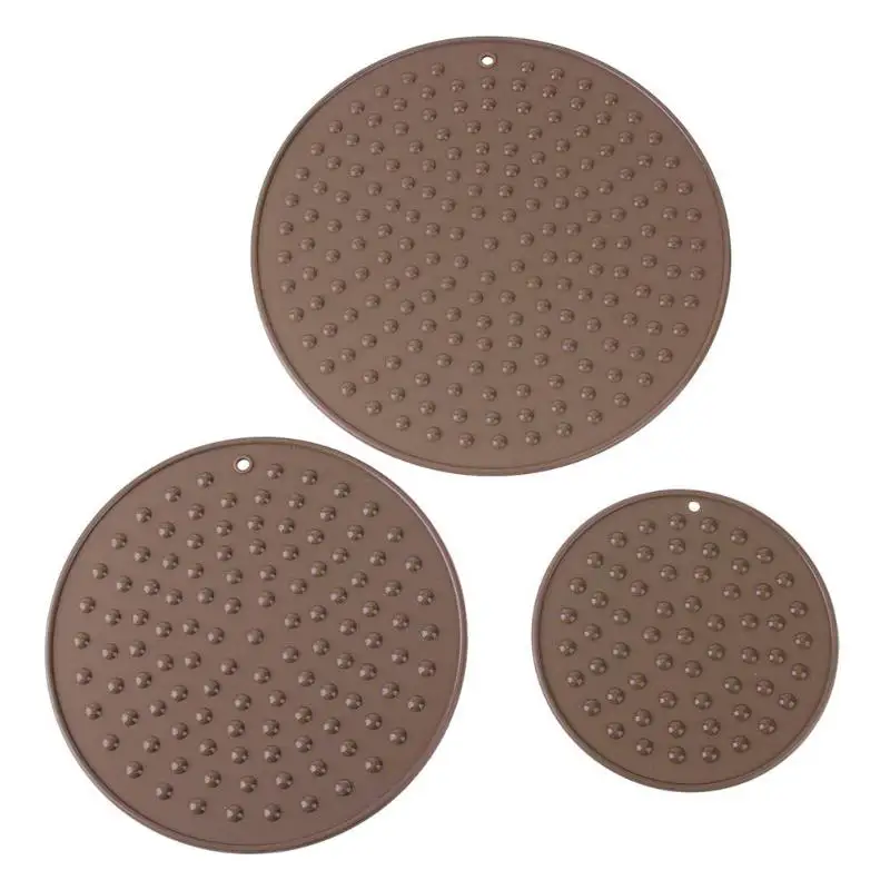 3 Pcs Silicone Round Coaster Cup Drinks Holder Mat Coffee Pads Anti