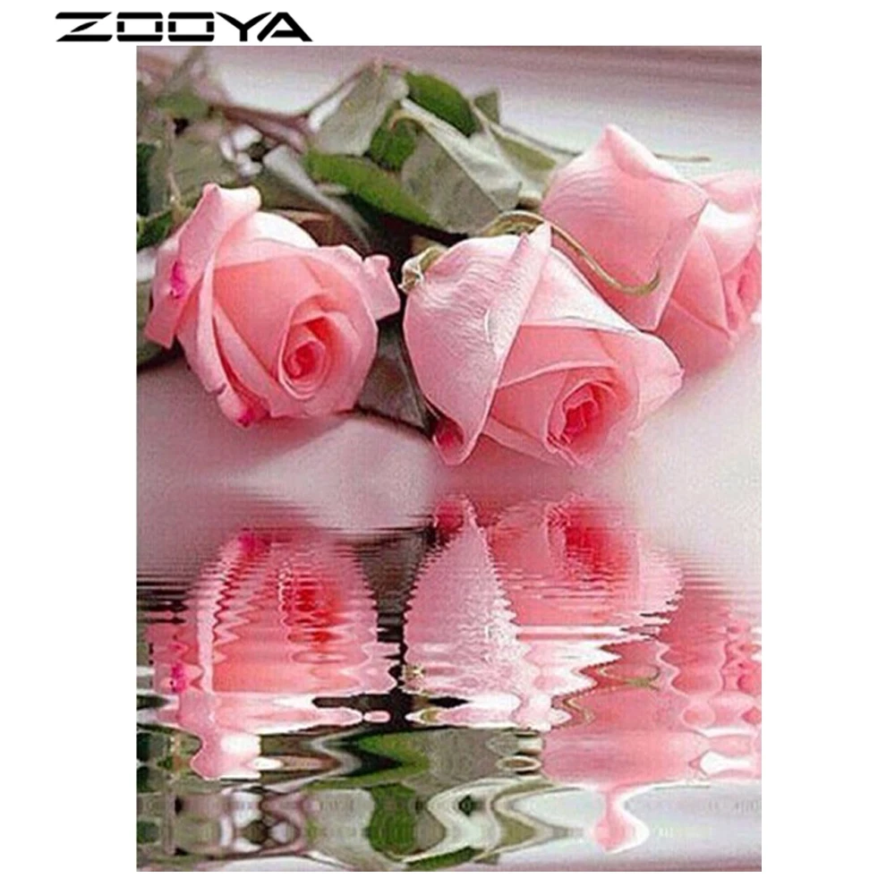 

ZOOYA Diamond Mosaic Full Diamond Embroidery Floral Diamond Cross Stitch Crystal Square Diamond Sets Unfinish Decorative AT753