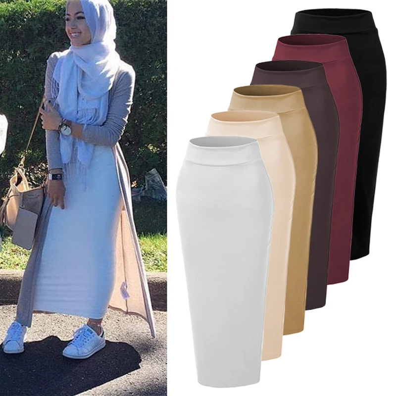 

Vestidos Faldas Mujer Moda 2019 UAE Abaya Dubai Kaftan Muslim Long Bodycon Maxi Skirt Women Turkish Islamic Skirts Clothes