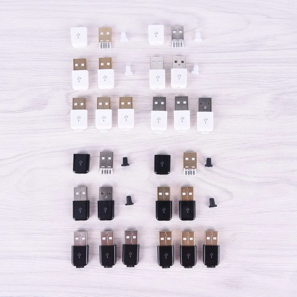 

High Quality 10pcs/lot USB Male Assembly Replace Adapter Connector Plug Socket plastic covering line block New Sale