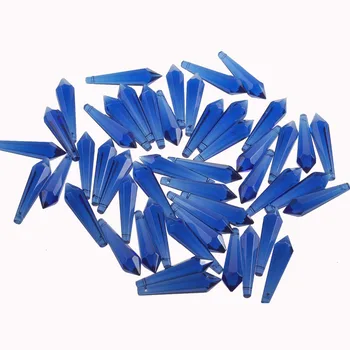 

50Pcs/Bag 55MM Blue Glass Crystal Chandelier Lamp Lighting Part Prisms Drops Pendants Home Decoration Light Hanging Pendant