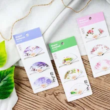 3 шт./упак. Kawaii Mini Fan shape Магнитный Magnetic для книг марка самоклеящаяся бумага на магнитной подложке зажим канцелярские подарки офисные школьные принадлежности