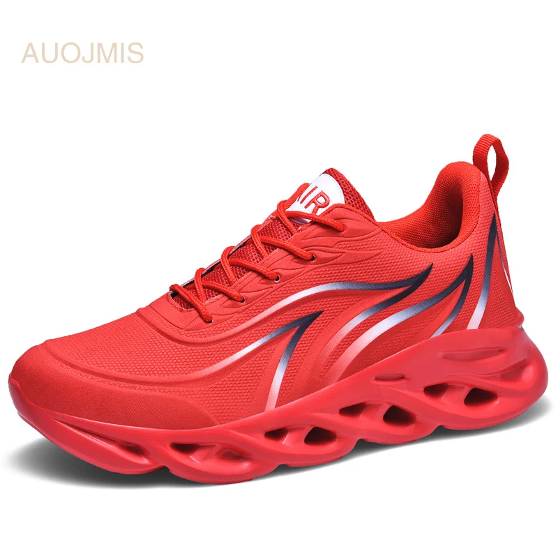 AUOJMIS new spring men's shoes bonfire running shoes twist bottom hollow bottom mesh face light fashion large size sports shoes