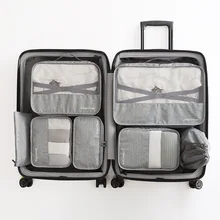 High Quality 7PCS/Set Travel Bag Large Travel Organizer Duffle Bag Portable Luggage Suitcases Bags Packing Cubes Gament Bags