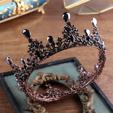 

Baroque upscale black bridal crowns big tiaras bride ornaments boutique headwear handmade wedding hair ornaments HD118