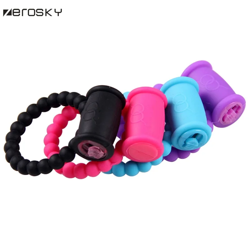 Men Silicone Penis Ring Sex Vibrating Cock Toy Rabbit Vibrator Delay Ejaculation Adults Zerosky | Красота и здоровье