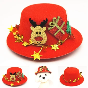

Chrismas Puppy Hats Winter Dog Red Santa Claus Christmas Hats Warm Puppy Hat Headwear For Small Dogs Cats Pet Accessories