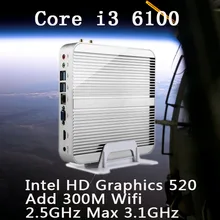 Mini pc 6gen без ventilateur цпу intel core i3 6100u barebone 4 ГБ 8 ГБ 16 ГБ ram + ssd hdd mini pc windows 10 ordinateur