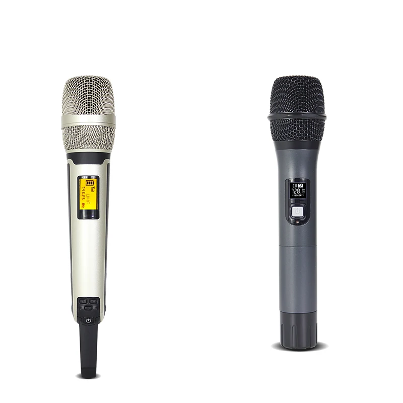  Professional Wireless Microphone Handheld Lavalier Headset Dual Channel True UHF Adjustable Frequen