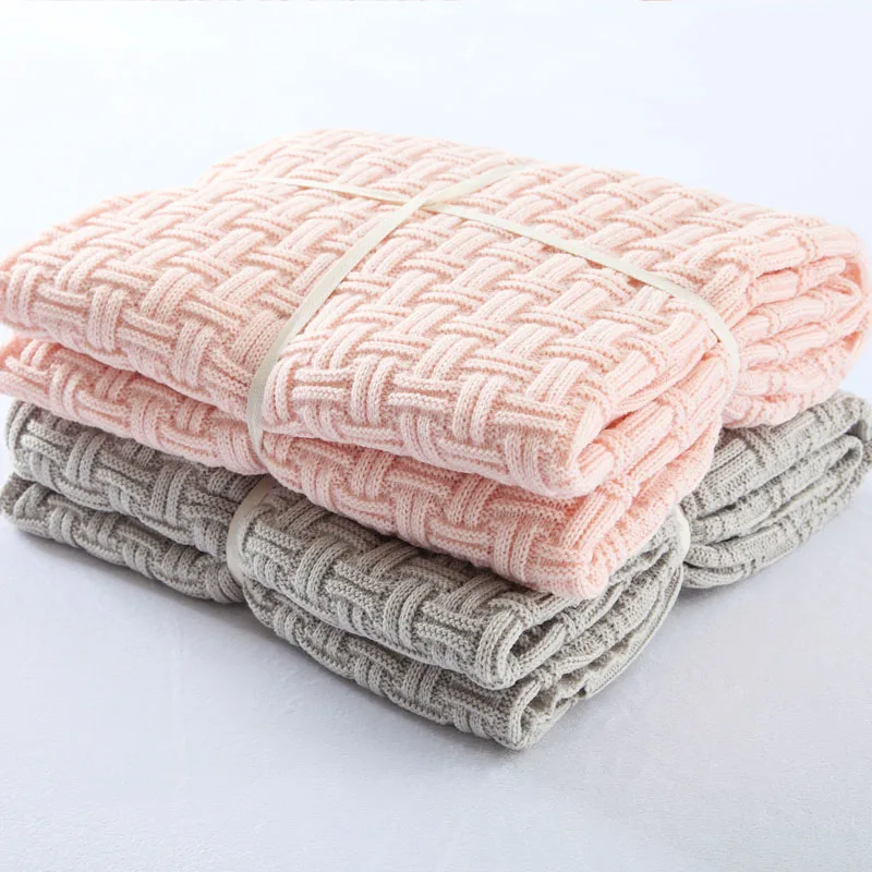 acrylic fibers Knitted blanket high quality 120*180cm knitted throw