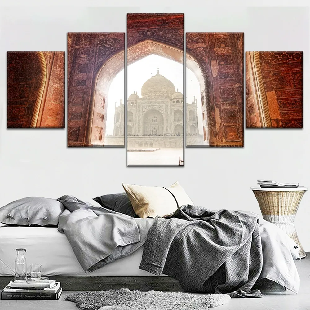 Современный настенный постер на холсте с принтом 5 шт. рисунок в виде Тадж-Махала