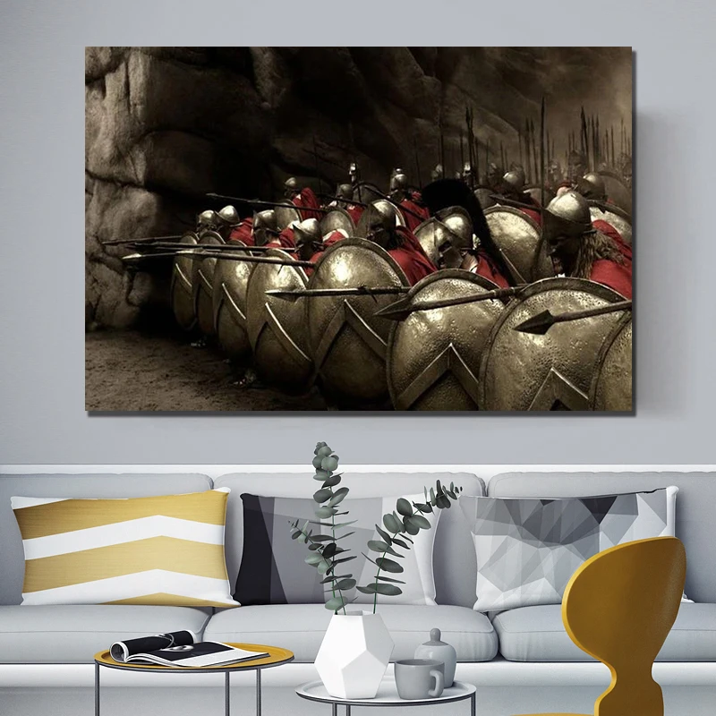 

HOT King Leonidas 300 Spartans Shields Movie HUGE Wall POSTER art canvas Movie Poster Print great gift