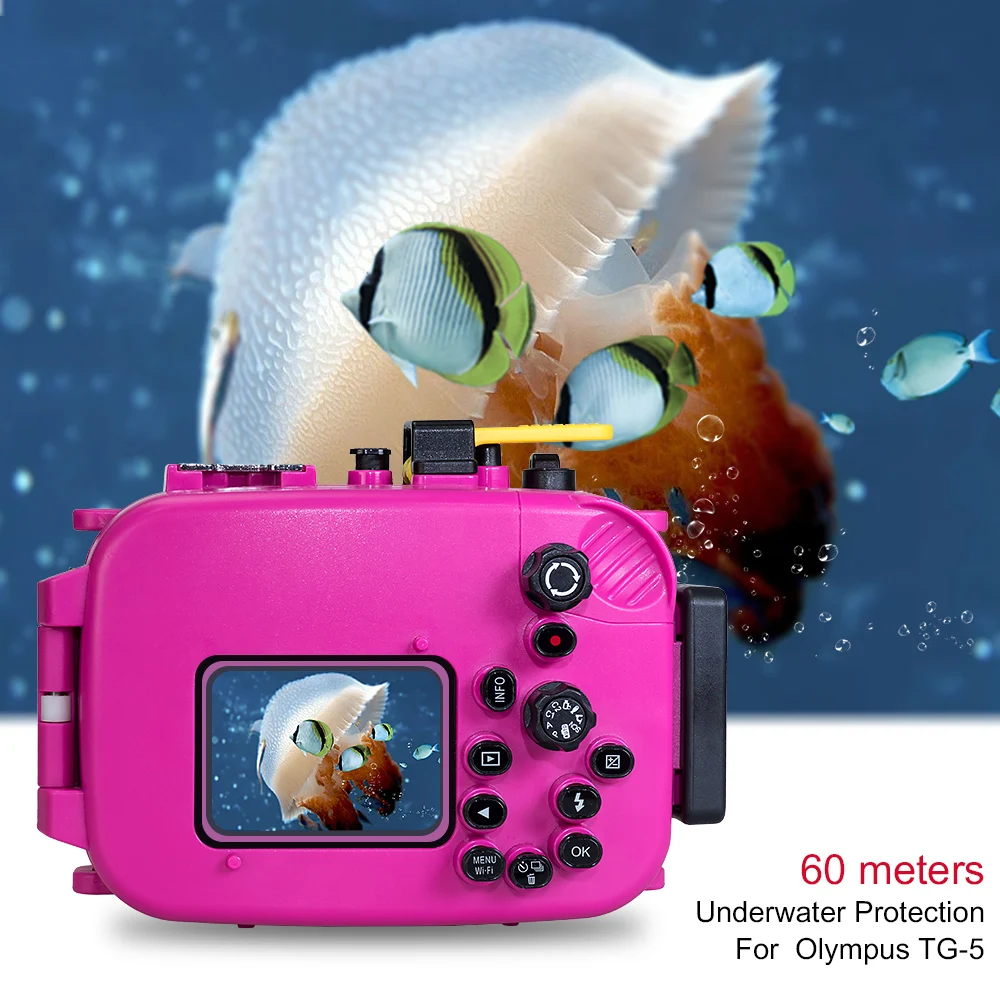 Чехол Seafrogs для Olympus TG 5 чехол подводной камеры 60 м/195ft TG5 водонепроницаемый с двумя