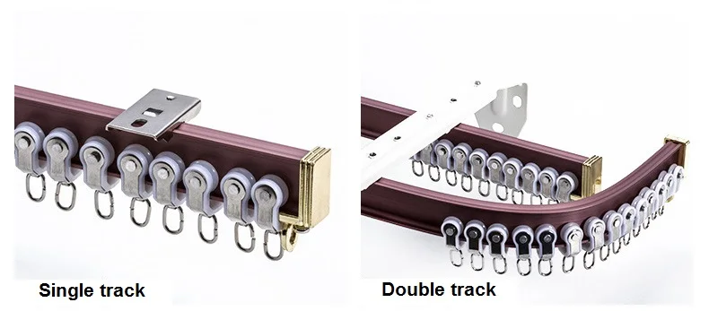 Новое поступление высокого качества Роскошные 24 мм треков толщина три цвета алюминиевый сплав 2*200 см длина один трек занавес комплекты