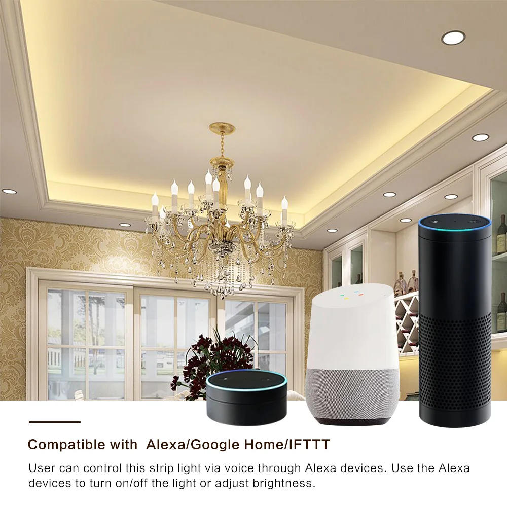 DC5-28V мини wifi RGB/RGBW контроллер полосы музыкальный контроллер Amazon Alexa Google Home телефон wifi контроллер для полосы света