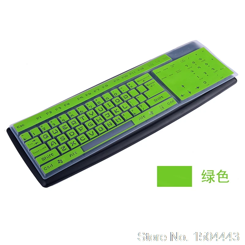 Универсальный настольный компьютерный силиконовый чехол для клавиатуры, защитный чехол для стандартной полноразмерной Клавиатуры 101 клавиш для настольного ПК - Цвет: green