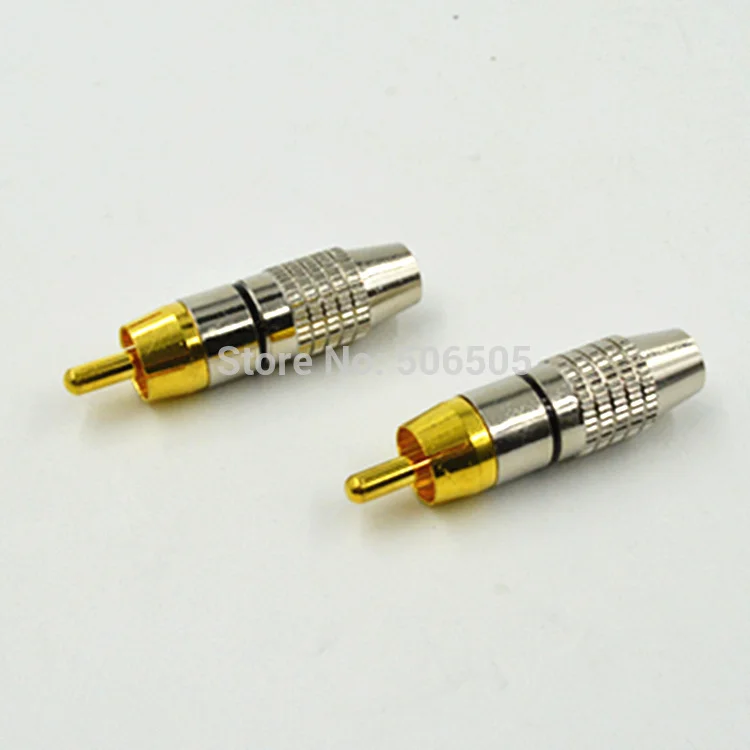 

Free shipping Gold-plated Free welding Male RCA plug 10pcs/lot