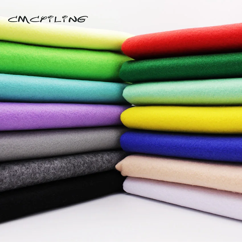 

CMCYILING 1.2 MM Thickness Soft Polyester Felt Farbric For Needlework Sewing Felts Crafts Dolls Nonwoven 45CM*110CM