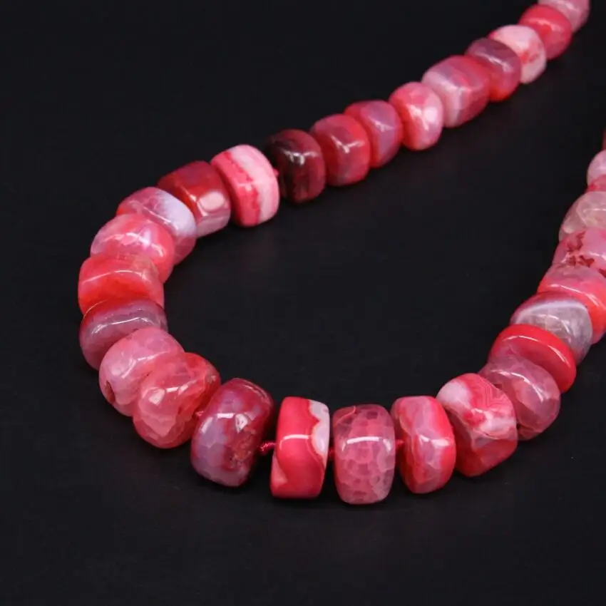 

15.5"/strand Rose Red Crack Agates Round Slab Nugget Loose Beads,Natural Gems Stone Rondelle Pendants For Jewelry Making