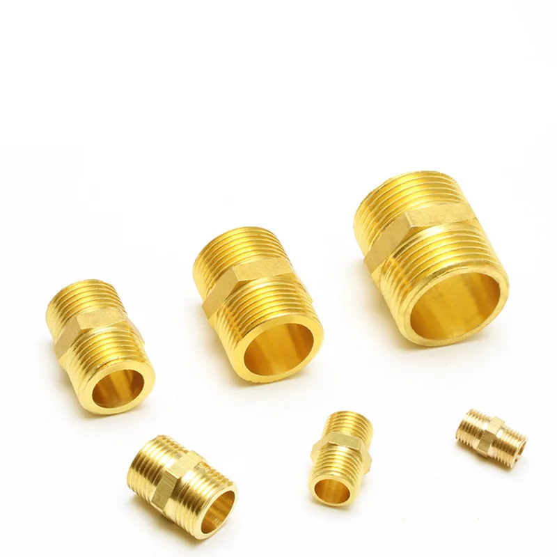 

Brass Pipe Hex Nipple Fitting Quick Adapter Connector 1/8" 1/4" 3/8" 1/2" 3/4" 1" BSPT Male Threaded Water Oil Gas Fuel Diesel
