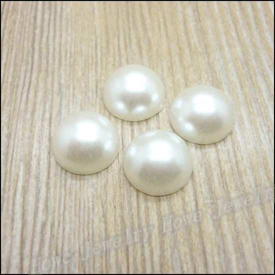 

Free shipping 300 pcs/lot 14 mm Ivory color half round flatback ABS imitation pearls For DIY Decoration