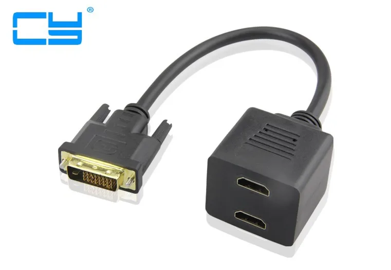DVI 24 + 1 папа к двойному HDMI гнездовой сплиттер кабель для ПК монитор HDTV