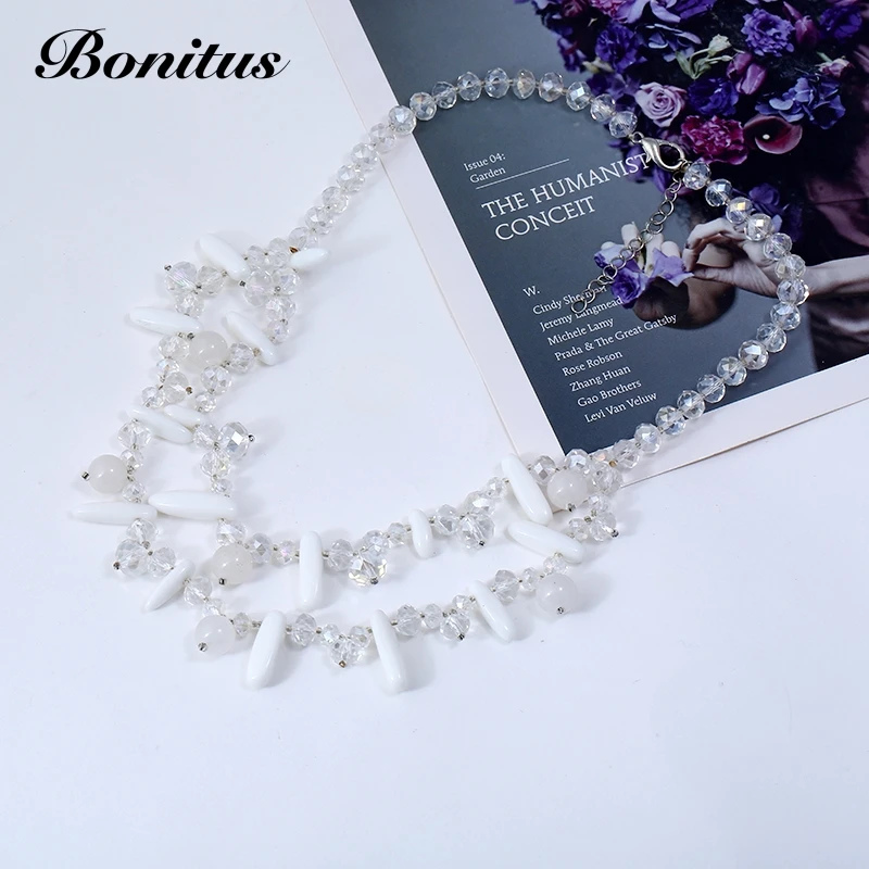 [Bonitus Jewelry] 2018 Новое поступление Модные Колье Заявление ожерелья Природный