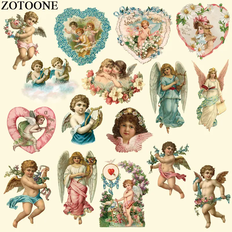 ZOTOONE Angel Patch Iron On Transfer для одежды футболка платье сделай сам Угловое украшение