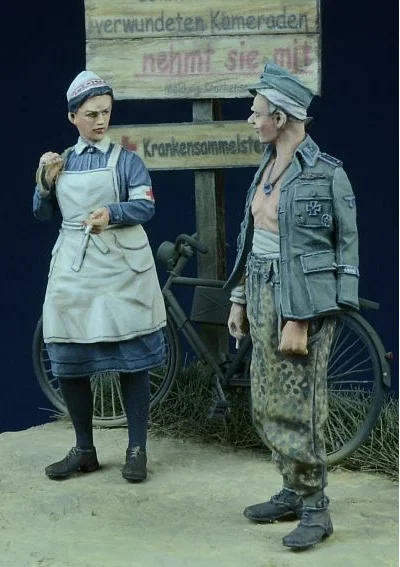 1/35 фигурки из смолы модель в наборе немецкая фигурка раненых и медсестер Второй